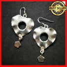 Fine 925 Silver Earrings Fashions Wave Heart & Star Hanging Double layer long