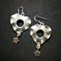 Fine 925 Silver Earrings Fashions Wave Heart & Star Hanging Double layer long