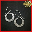 Fine 925 Silver Earrings Vintage Symbol Engraved Sticky spiral