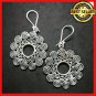 Fine 925 Silver Earrings Vintage Windy Spiral Rotate Theme Funny Swirl Disc