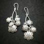 Fine 925 Silver Earrings Asian Fashions Flower Chandelier Elegant Dangle 75 mm