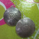 Thai Hill Tribe Real Fine Silver Earrings Orecchini Big Round Tribal Spiral