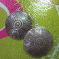 Thai Hill Tribe Real Fine Silver Earrings Orecchini Big Round Tribal Spiral