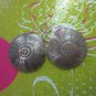 Thai Hill Tribe Real Fine Silver Earrings Orecchini Big Round Tribal Spiral