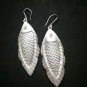 Fine 925 Silver Earrings Vintage Cover Fin Long Fish Nautilus Theme 75 mm