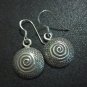 Hill Tribe Fine Sterling Silver Earrings Round Spiral Filigree Aretes &Atilde;&cedil;redobber