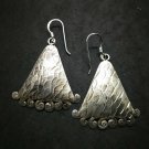 Fine 925 Silver Earrings Retro PUNK FUNKY Hammer Texture Monster Styles 50x34 mm