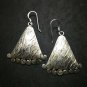 Fine 925 Silver Earrings Retro PUNK FUNKY Hammer Texture Monster Styles 50x34 mm
