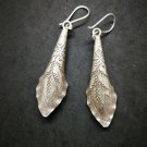 Fine 925 Silver Earrings Vintage Tribal long Stick Charms Savage Theme Art 65 mm