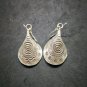 Fine 925 Silver Earrings Vintage Tribal Theme Spiral engrave Bell Shape 50 mm