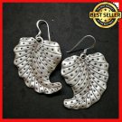 Fine 925 Silver Earrings Vintage Tribal Tropical Leaf Multiple Dots  55x30 mm
