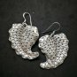 Fine 925 Silver Earrings Vintage Tribal Tropical Leaf Multiple Dots 55x30 mm