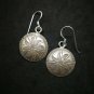 Fine 925 Silver Earrings Vintage Tribal Arts Round Tropical Season 20x35 mm