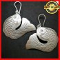 Fine 925 Silver Earrings Vintage Tribal Jumping Salmon Fish Beach Theme 48x45 mm