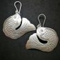 Fine 925 Silver Earrings Vintage Tribal Jumping Salmon Fish Beach Theme 48x45 mm