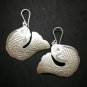 Fine 925 Silver Earrings Vintage Tribal Jumping Salmon Fish Beach Theme 48x45 mm