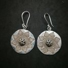 Fine 925 Silver Earrings Vintage Tribal Buddha Theme Bali Tibet Styles 29x40 mm