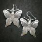Fine 925 Silver Earrings Savage Asian Tribal Butterfly Moth Type3 33x42 mm