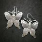 Fine 925 Silver Earrings Savage Asian Tribal Butterfly Moth Type3 33x42 mm