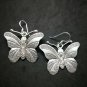 Fine 925 Silver Earrings Savage Asian Tribal Butterfly Moth Type7 35x40 mm