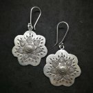 Fine 925 Silver Earrings Vintage Tribal Arts PUNK Gypsy Styles Engrave 60x32 mm