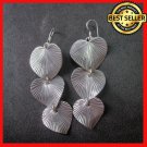 Fine Silver Earrings Sterling 925 Triple Layers Leaves Women Fashions Dangles