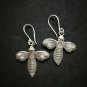 Fine 925 Silver Earrings Vintage Tribal Funny Fatty Bee Dangle Arts 45x30 mm
