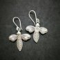 Fine 925 Silver Earrings Vintage Tribal Funny Fatty Bee Dangle Arts 45x30 mm