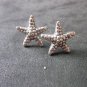 Fine Silver STUD Earrings Sterling 925 Rough Star Women Fashions Cafe Themes