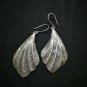 Fine 925 Silver Earrings Vintage Design Towel Texture Shape 65x25 mm
