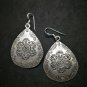 Fine 925 Silver Earrings Vintage Asian Bali Texture Styles Drop 55x32 mm