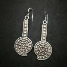 Fine 925 Silver Earrings Retro Fashion Funky PUNK Spiral Rock Dots Skin 25x65 mm