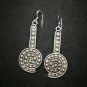 Fine 925 Silver Earrings Retro Fashion Funky PUNK Spiral Rock Dots Skin 25x65 mm