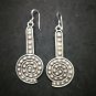 Fine 925 Silver Earrings Retro Fashion Funky PUNK Spiral Rock Dots Skin 25x65 mm