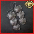 Fine Silver Earrings Sterling 925 Triple Layers Hearts Women Fashions Dangles