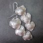 Fine Silver Earrings Sterling 925 Triple Layers Hearts Women Fashions Dangles