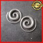 Fine Silver Earrings Sterling 925 Round Spiral Retro BOHO Women Fashions Dangles