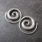 Fine Silver Earrings Sterling 925 Round Spiral Retro BOHO Women Fashions Dangles