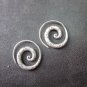 Fine Silver Earrings Sterling 925 Spiral Round Worm Coil Women Fashions Dangles