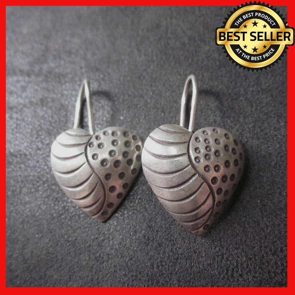 Fine Silver Earrings Sterling 925 Secret Heart Women Fashions Charms Dangles