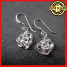 Fine Silver Earrings Sterling 925 Spiral Spin Ribbon Women Fashions Dangles