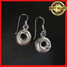 Fine Silver Earrings Sterling 925 Cute Hoops Ring Donut Women Fashions Dangles