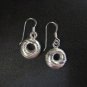 Fine Silver Earrings Sterling 925 Cute Hoops Ring Donut Women Fashions Dangles