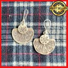 Fine Silver Earrings Sterling 925 Half Moon Curve Artisan Fan Styles Dangle