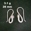 Fine 925 Silver Earrings Sterling Hilltribe Jewelry Hook Dangle Spiral #23250