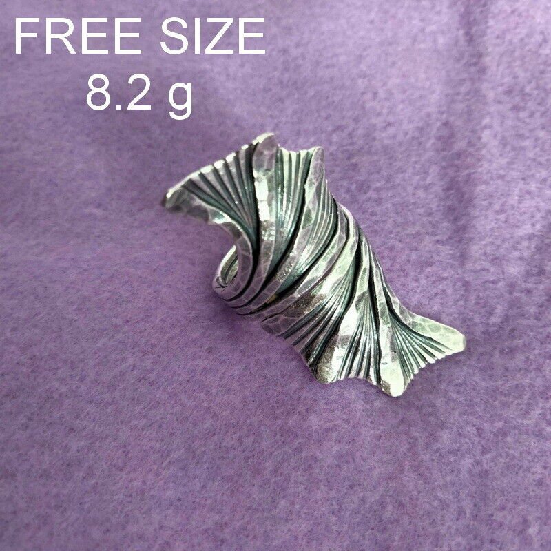 Fine Silver Rings 925 Sterling Solid Adjustable Free Size Vintage Fashion R78034