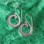 FINE SILVER EARRINGS 925 STERLING CRAFT VINTAGE TRIBAL HAMMER SPIRAL LOT1624