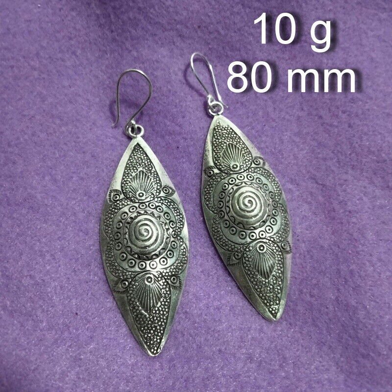 FINE SILVER EARRINGS 925 STERLING CRAFT VINTAGE FASHION JEWELRY DANGLE LOT1749