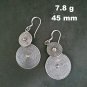 Fine 925 Silver Earrings Sterling Hilltribe Women Jewelry Double Round #23209