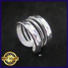 FINE SILVER RINGS 925 STERLING ADJUSTABLE SIZE HAMMER FASHION WIDE STYLES
